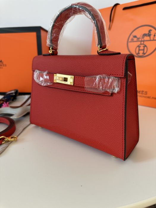Geanta Hermes Kelly 19cm Rosu