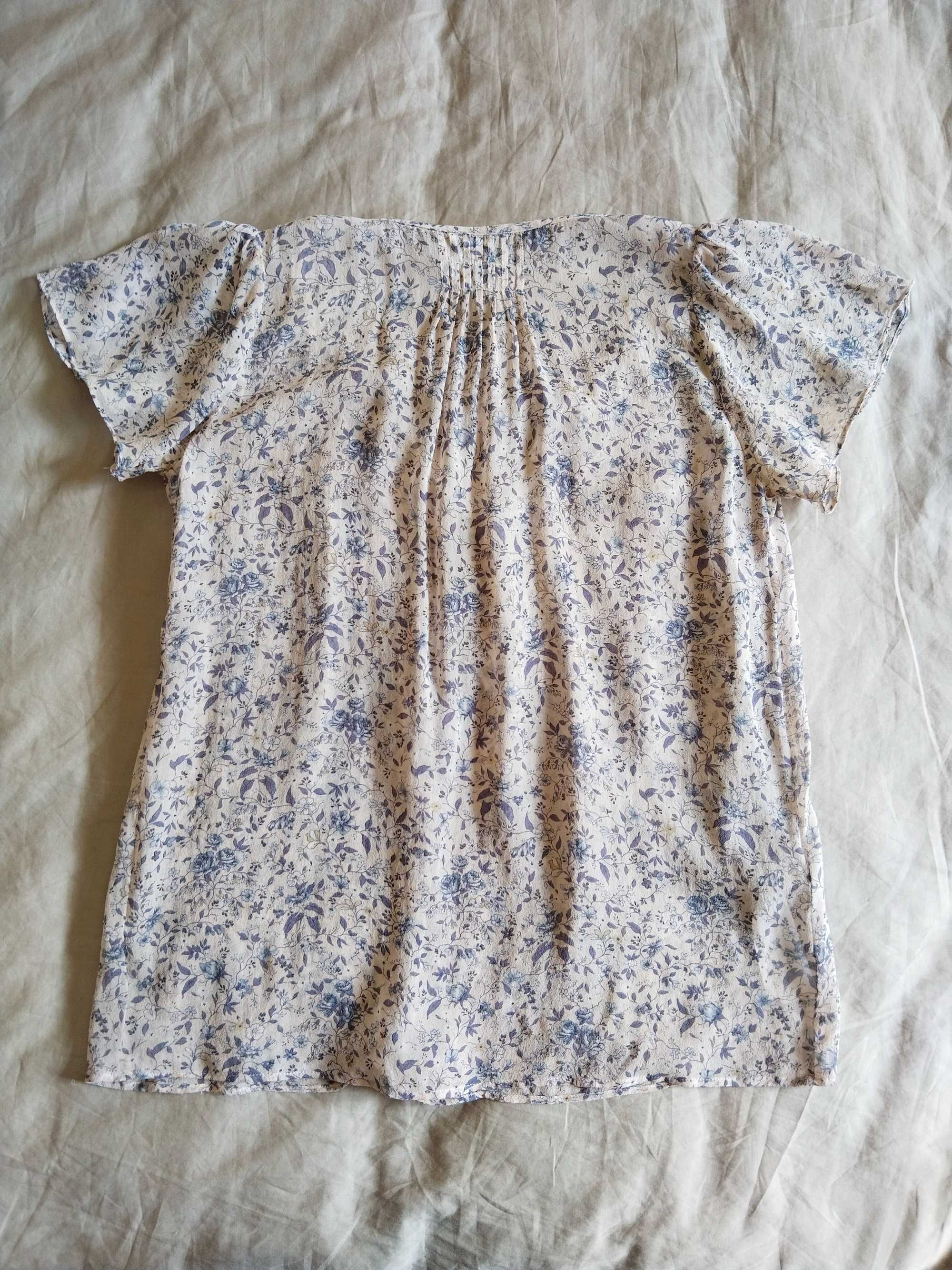 Massimo Dutti 100% шелк блузка с короткими рукавами - размер S (36)