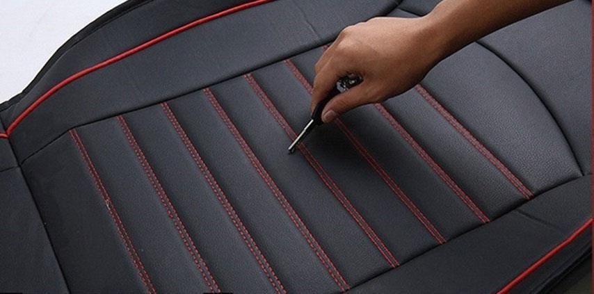 Луксозни черни кожени калъфи за седалки на автомобил