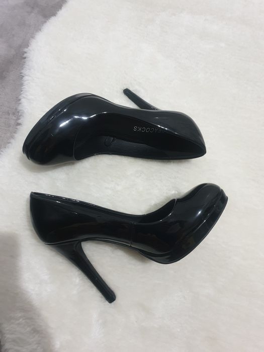 Pantofi noi piele naturala lacuita negri superbi 37