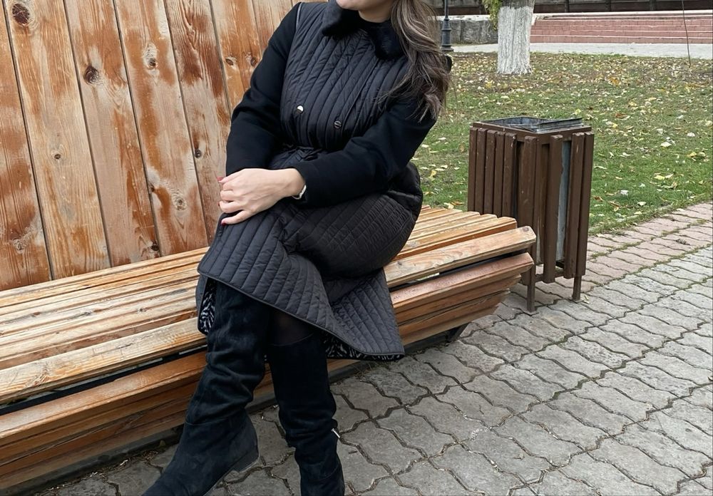 Продам комбинированную куртку пальто