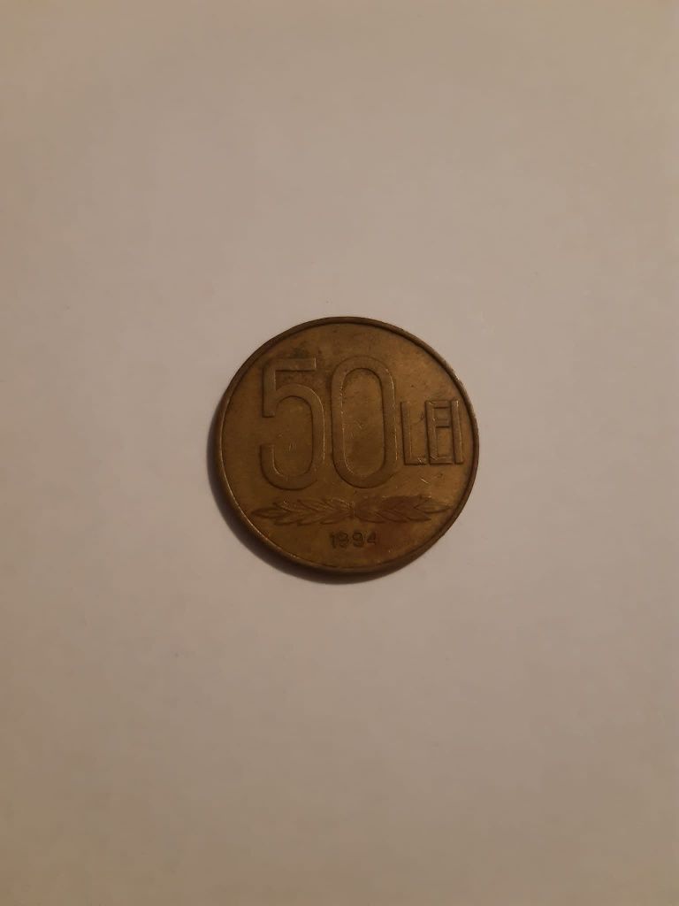 Monedă de 50 de lei cu chipul lui Alexandru Ioan Cuza din anul 1994