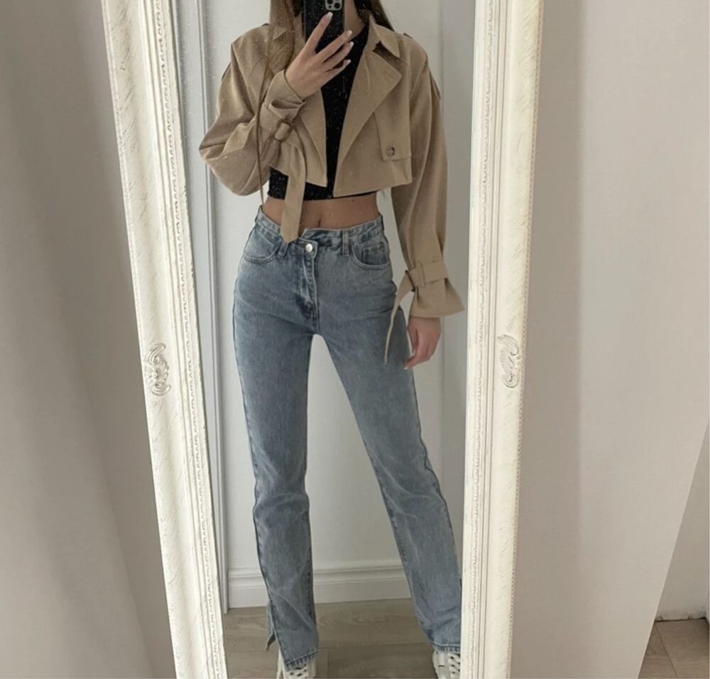 Trench trenci scurt crop top