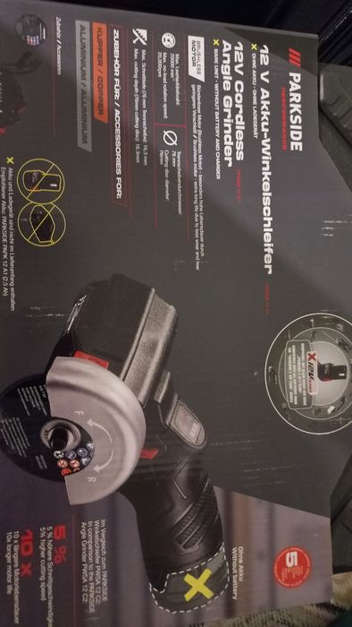 Incarcator 6A + acumulator parkside 12v performance  polizor unghiular