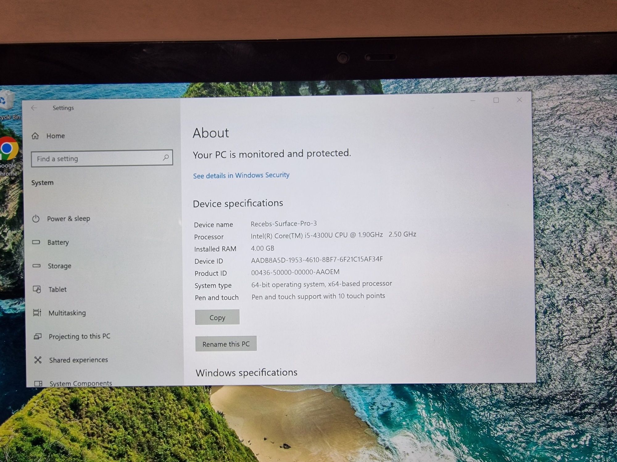 Surface Pro 3, i5 4300u, 4gb RAM, 128gb SSD
