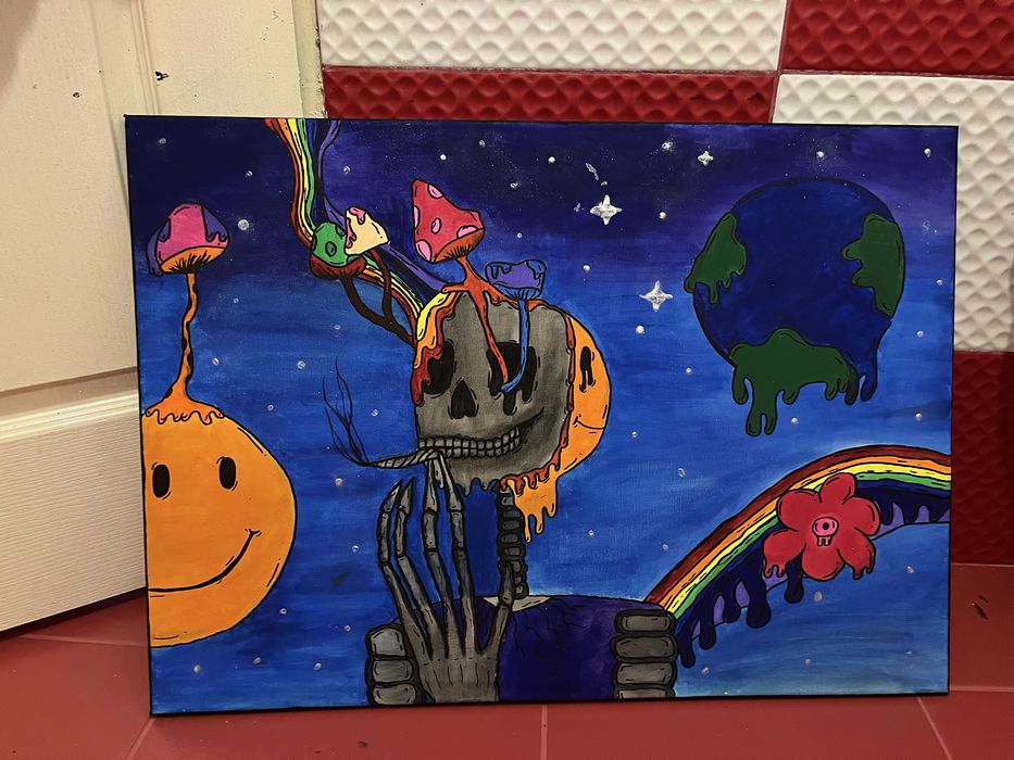 Tablou „Burning Through Space” -acrilic pe pânză 70x50