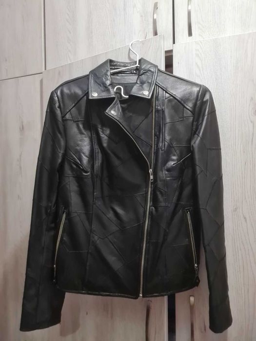 Черно кожено яке от естествена кожа