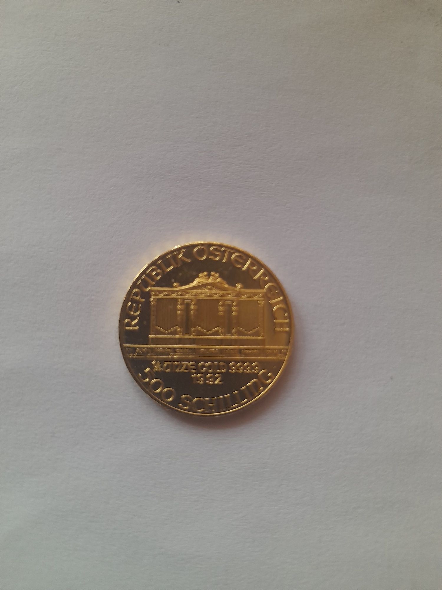Moneda aur 500 schilling wiener philharmoniket 1992 1/4 OZ