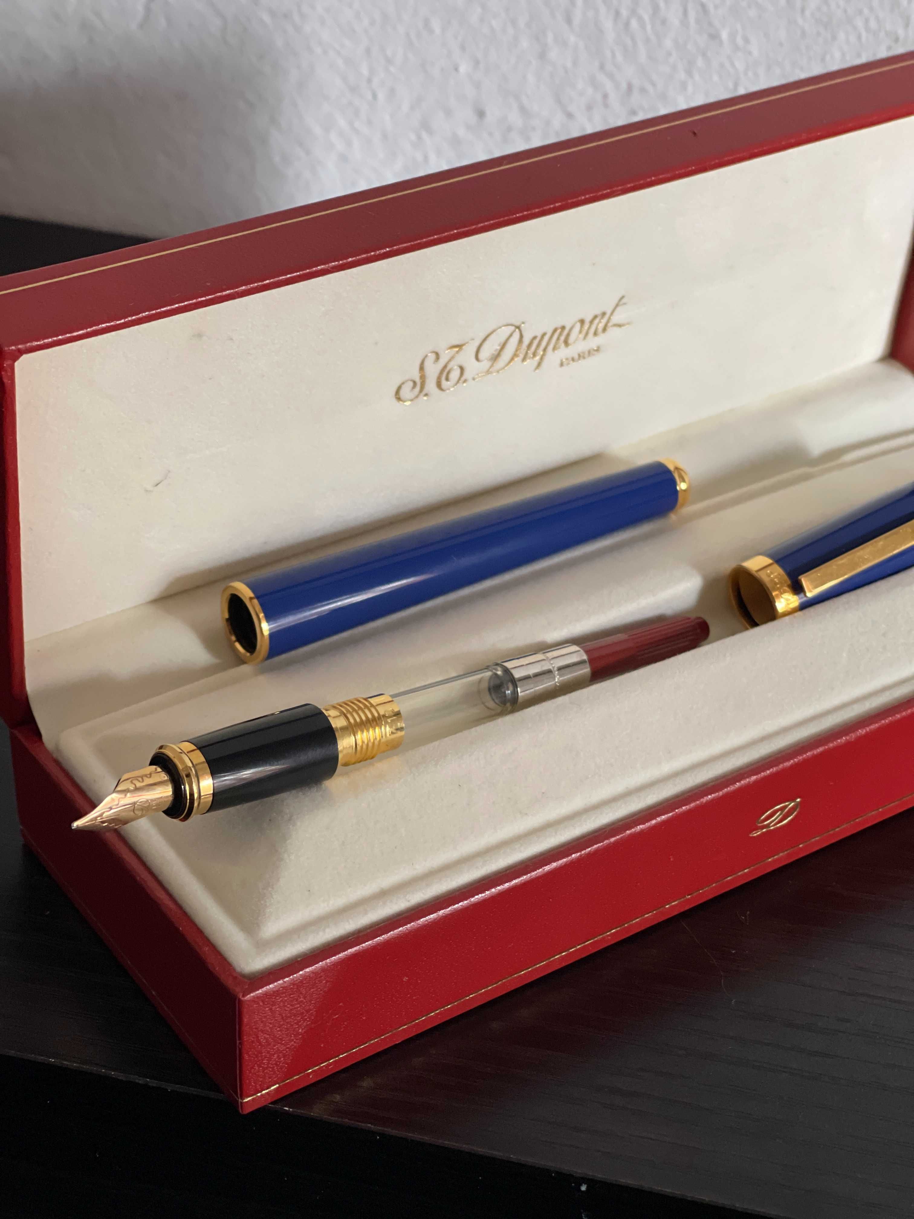 ST DUPONT Fidelio Fountain Pen Ocean Blue Lacquer 14k Gold