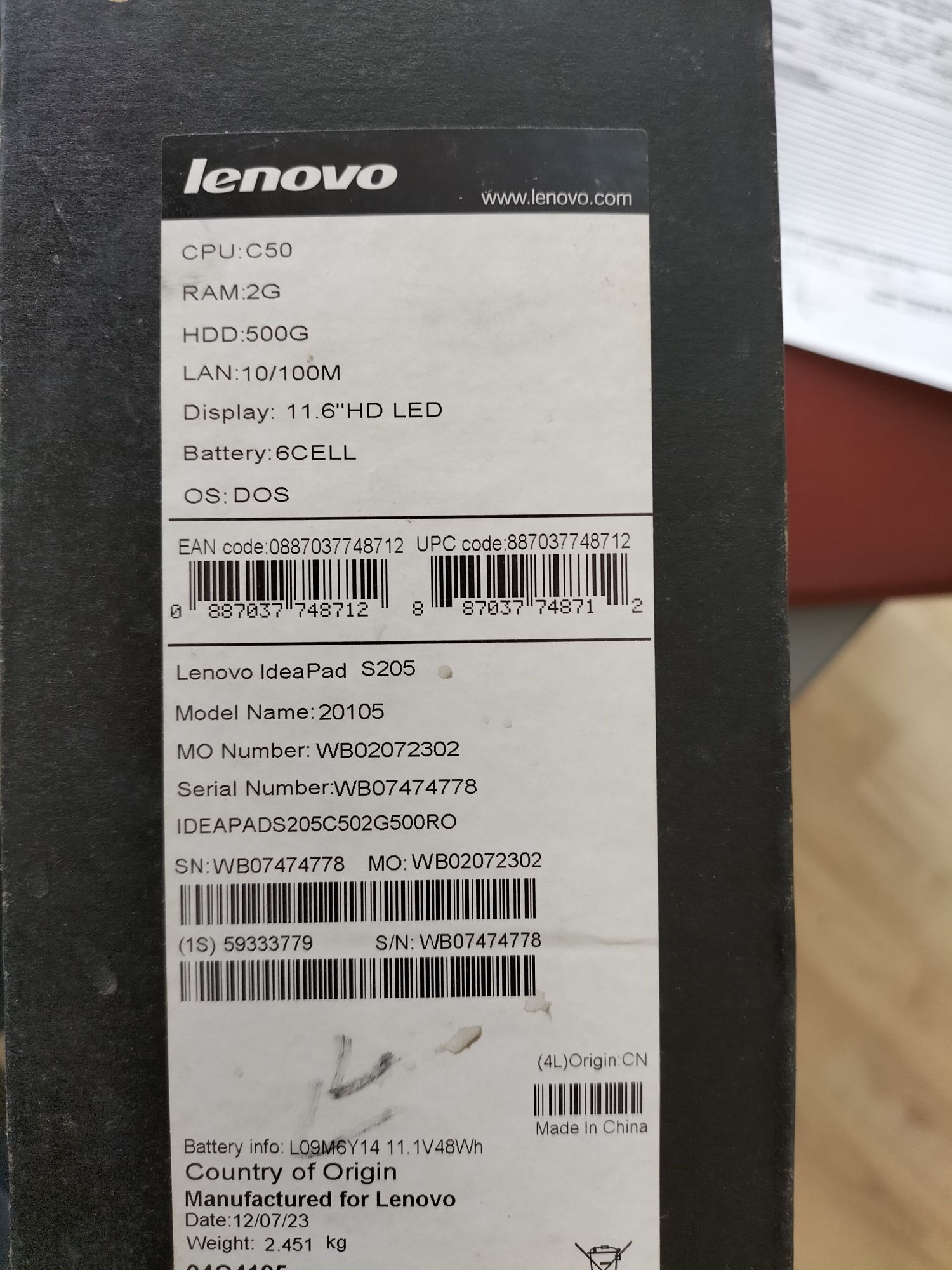 Laptop Lenovo ideapad s205 stare f  buna baterie super