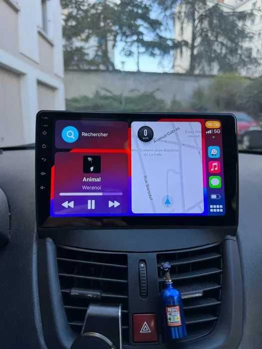 1-8GB Navigatie GPS Android Dedicata Peugeot 207 Carplay Auto QLED