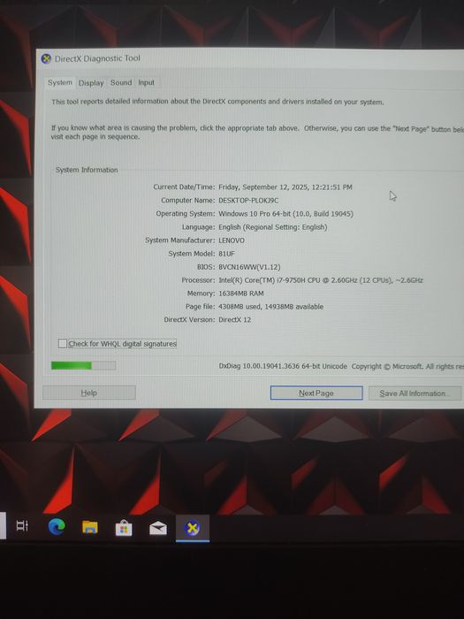 Vand laptop gaming Lenovo, i7 gen 9, gtx 1660ti 6gb