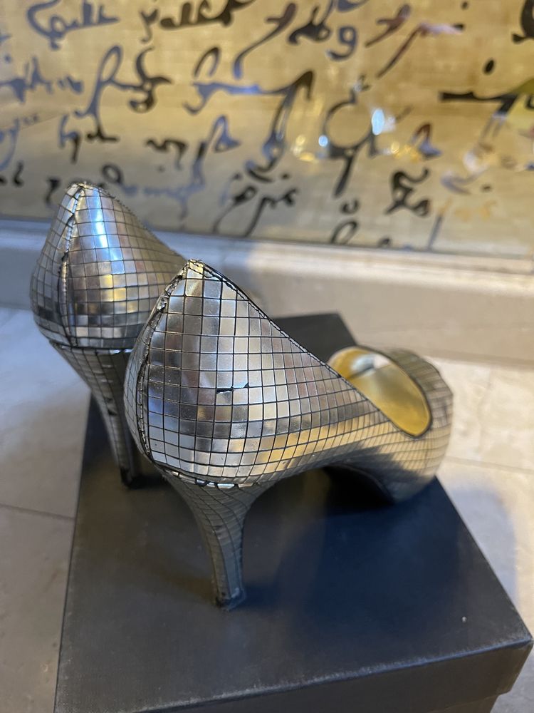 Pantofi argintii Luciano Padovani