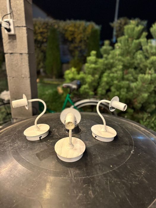 Candelabru metal imitatie lemn+aplicere perete