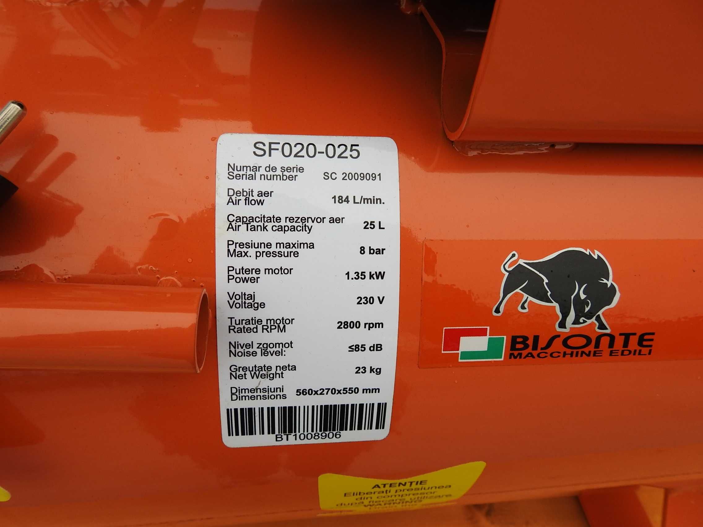 Compresor de aer cu ulei bisonte SF020 025