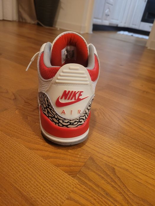 Jordan 3 red&white