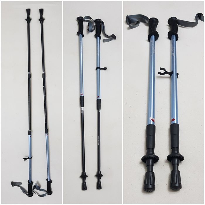 Bețe de trekking noi, telescopice TREKMATES Walker Shock, max 135 cm.