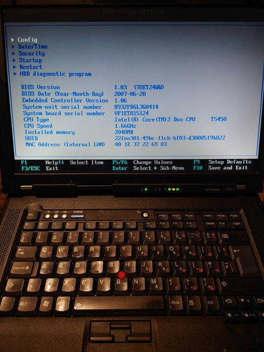 Продавам лаптоп Lenovo R61i Intel Core 2 T7250 2.00 Ghz, 2048MB RAM