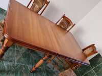 Masa de lemn masiv cu 6 scaune 98x158  extensibila la 238cm