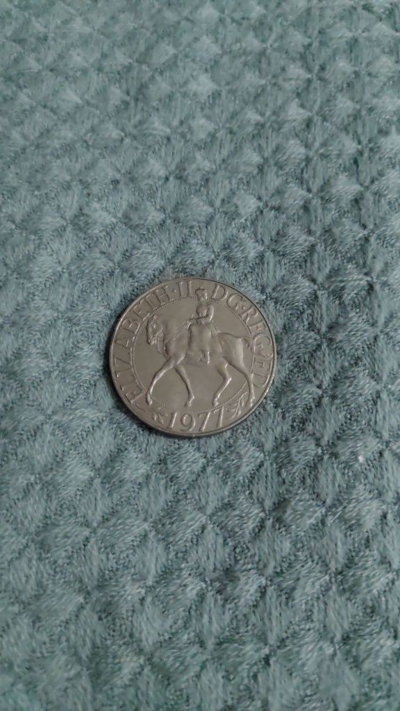 Moneda 25 pence 1977  comemorativa