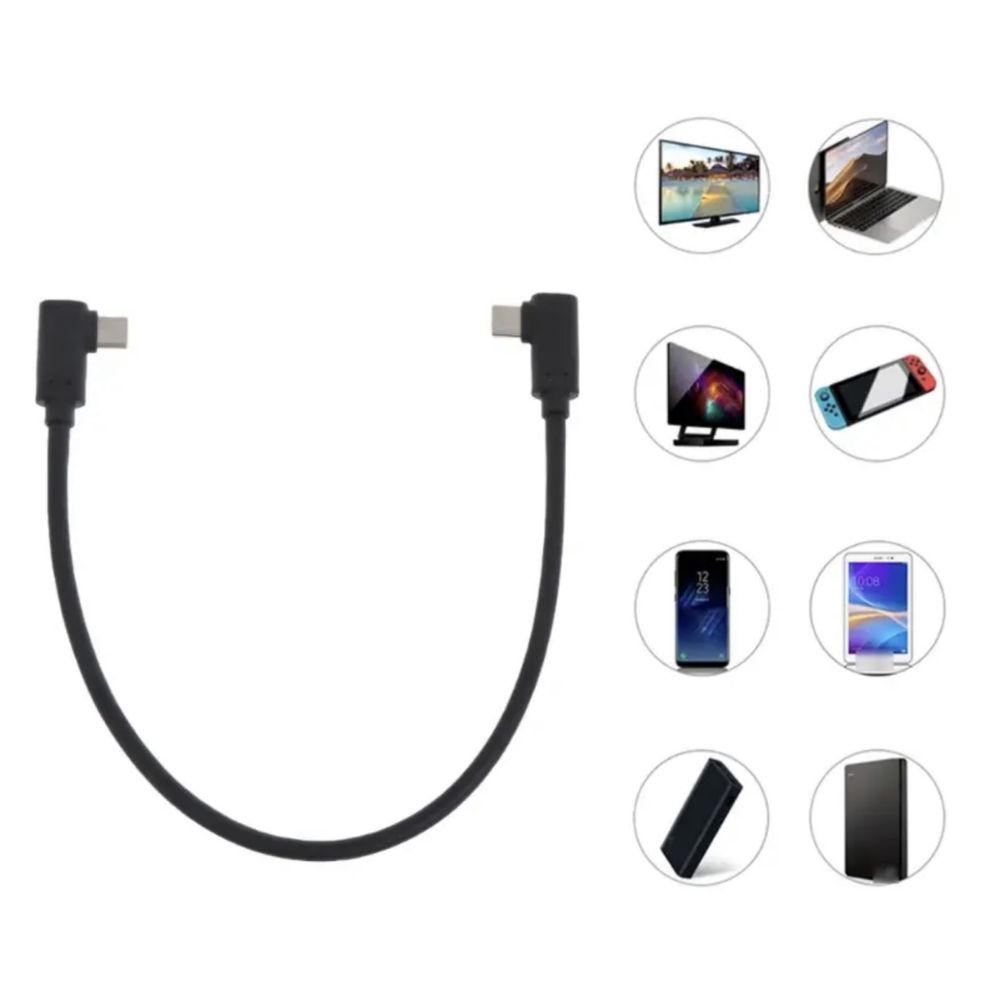 Vand cablu USB C to USB C unghi de 90 grade 30 cm