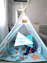 Детска типи палатка с шерпа одеалце