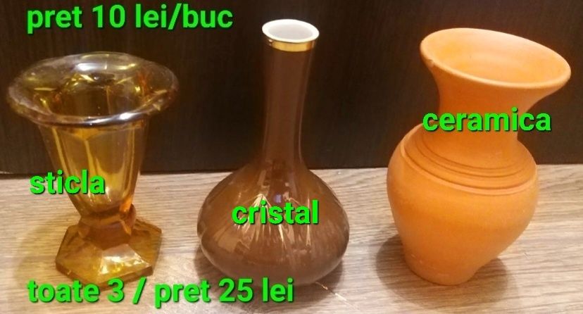 Vaze : ceramica/cristal/sticla