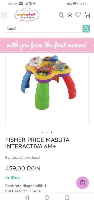 Fisher price masuta educativ 6 luni +