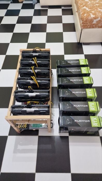 Риг за крипто 6 * rtx geforse 3070 no LHR