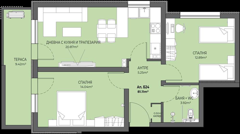 Продава се Тристаен апартамент в Пловдив, Остромила - 92 кв.м за 1100 €/кв.м - Снимка #2
