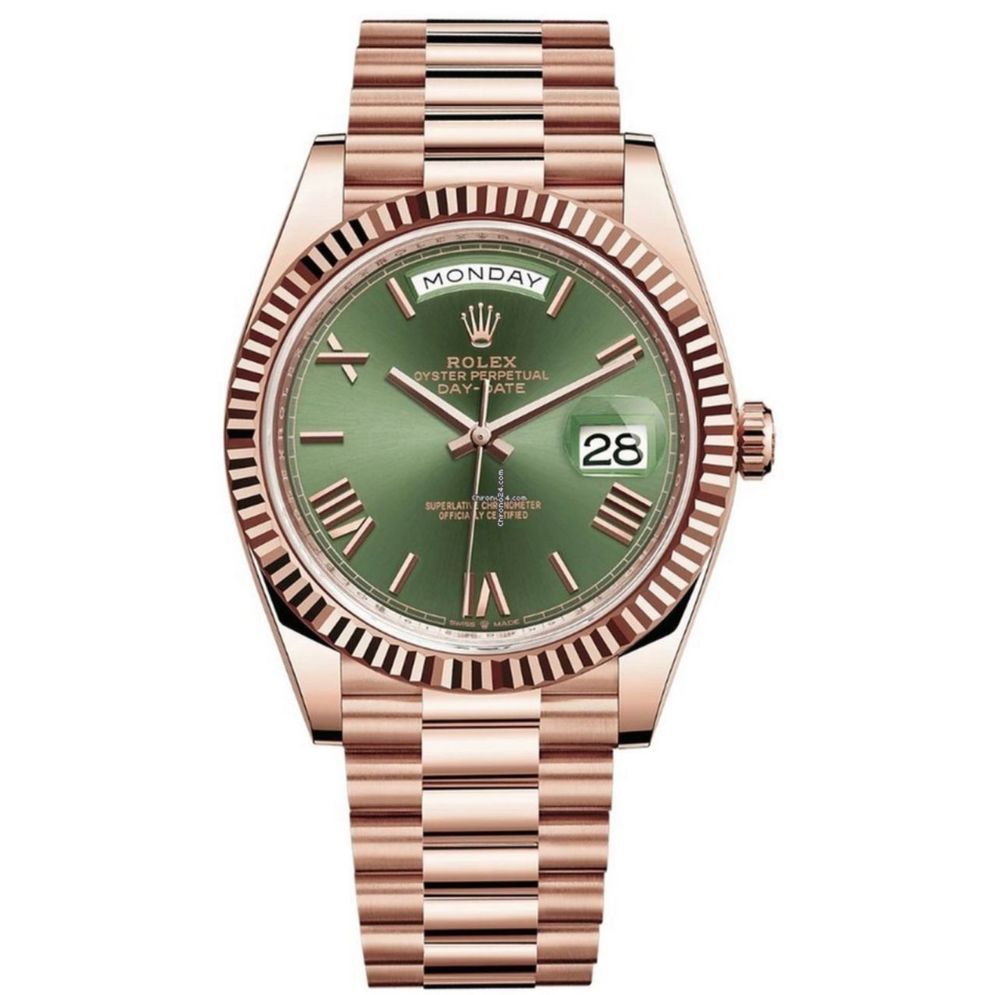 Часовник Rolex Day-Date 40 Rose Gold Olive Dial