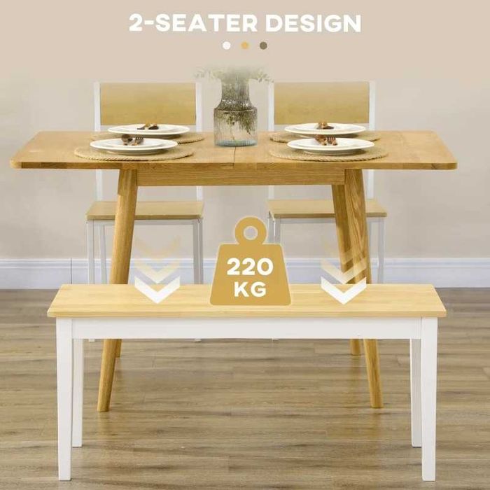 Дървена трапезна пейка за 2 души HOMCOM 102 cm