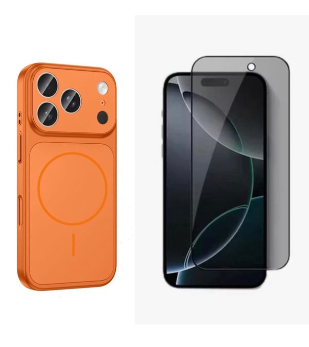 Husa Magsafe Glass Seria 17 + Folie Sticla Iphone 14/14 PRO/14 PRO MAX