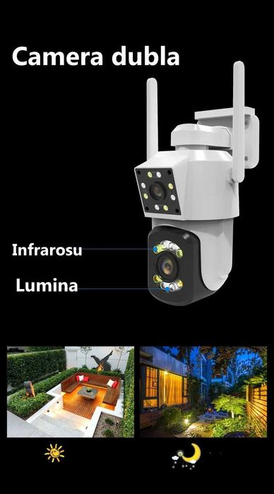 Icam 365 Camera De Supraveghere Dubla 360grade 4MP Wifi Retea Utp HD
