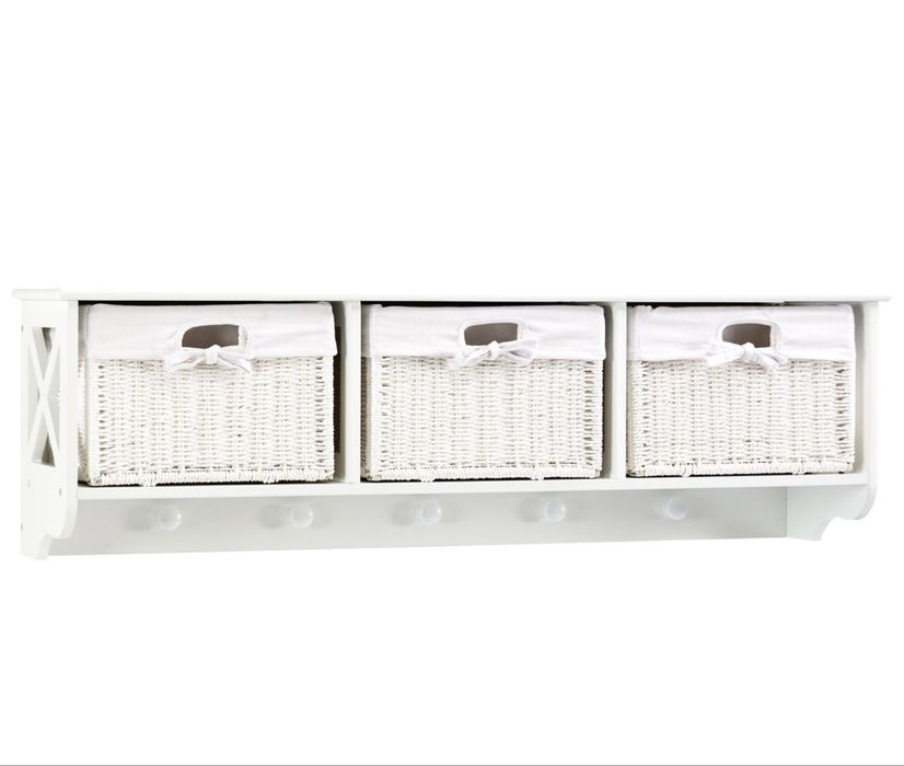 Cuier alb cu 3 coșuri