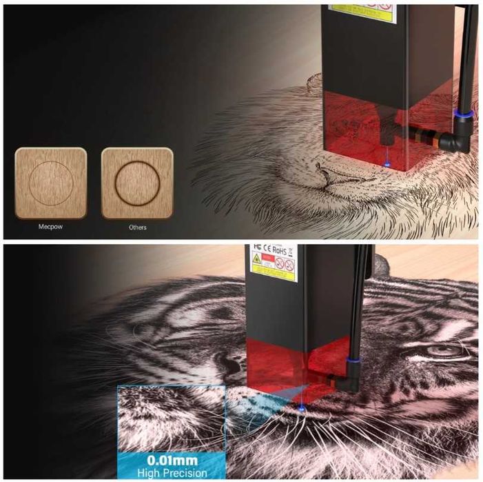 Laser CNC X3 Pro, 10W optic, 410x400mm + Air assist + Fagure - NOU