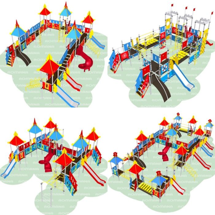 Детские площадки Городки ROMANA Горки Качели Карусели Качалки Балансир
