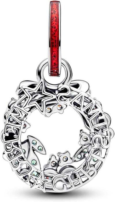 Pandora pandantiv dublu cu coroniță festivă, iarna 2025, nou!