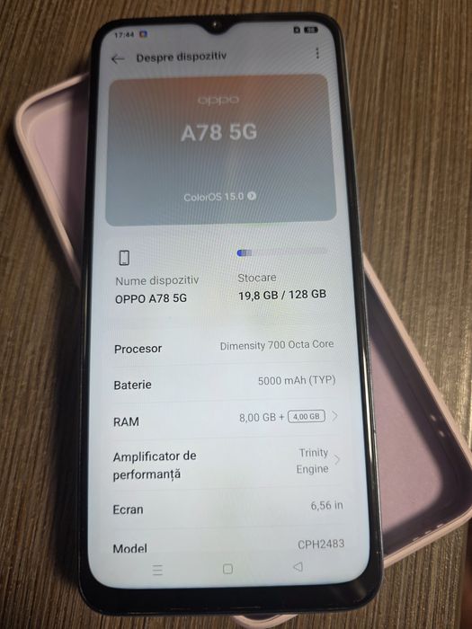 Oppo A78 5G 8+4 GB Rami 5000 mAh Baterie