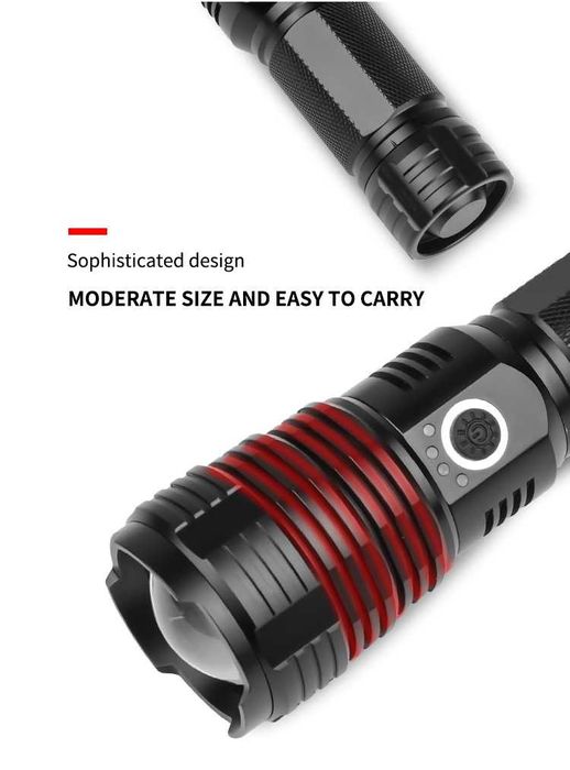 НОВ! Мощен фенер до 1000m - USB зареждане водоустойчив 90000lm - fener