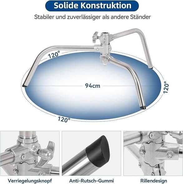Suport C din oțel inoxidabil cu braț de , suport reglabil C de 285cm