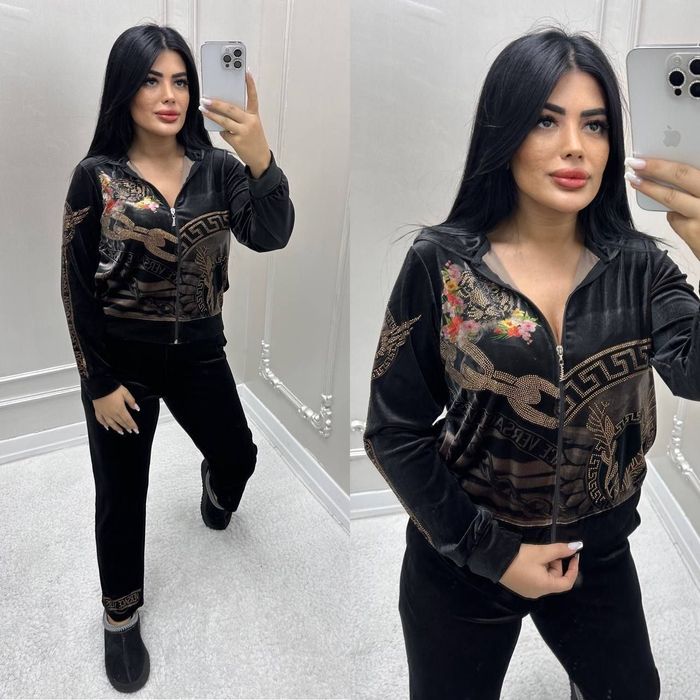 Compleu catifea cu strasuri Versace