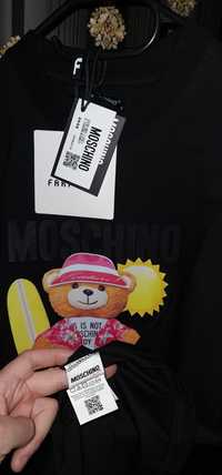 Tricou Moschino alb negru Farfet