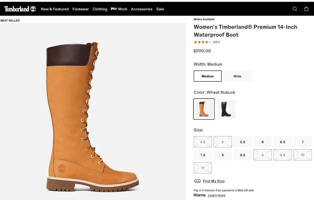 Дамски ботуши Timberland кожа водоустойчиви