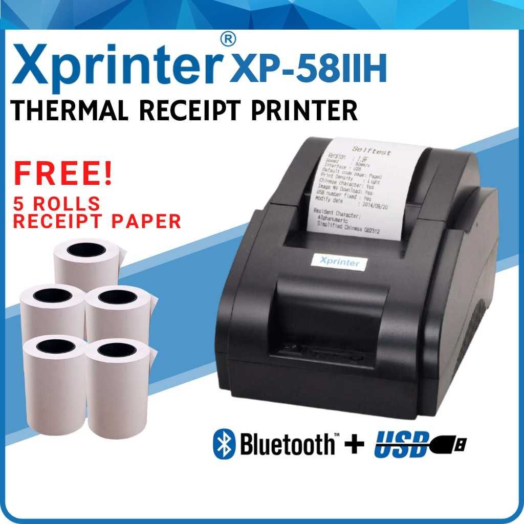 Чековый  принтер  Xprinter XP-58IIH 58mm Bluetooth-USB