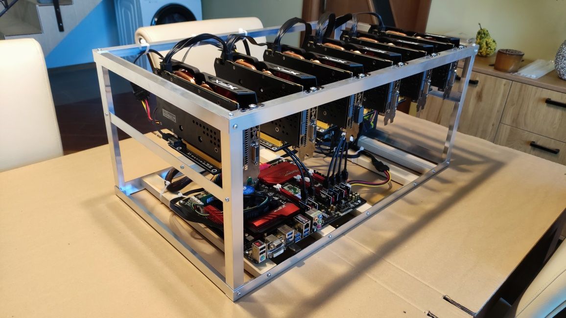 Rig mining 6 x RX570 XFX 4gb 165mh stare excelenta