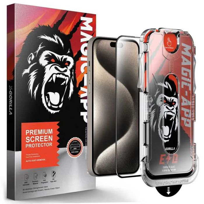 Висок клас Gorilla glass протектор -лесно поставяне iPhone 14/15/16/17