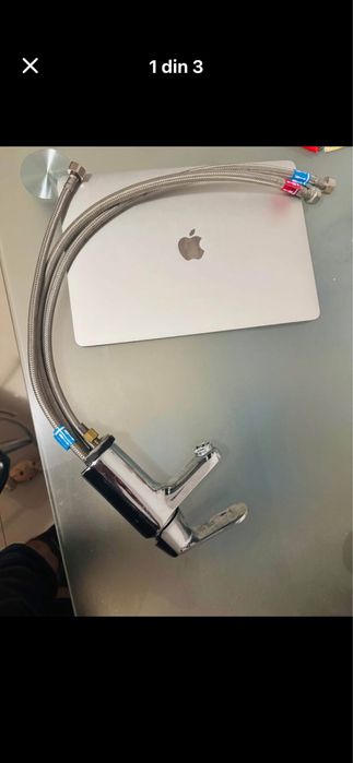 Baterie chiuveta bucatarie completa si cu colier prindere furtune dura