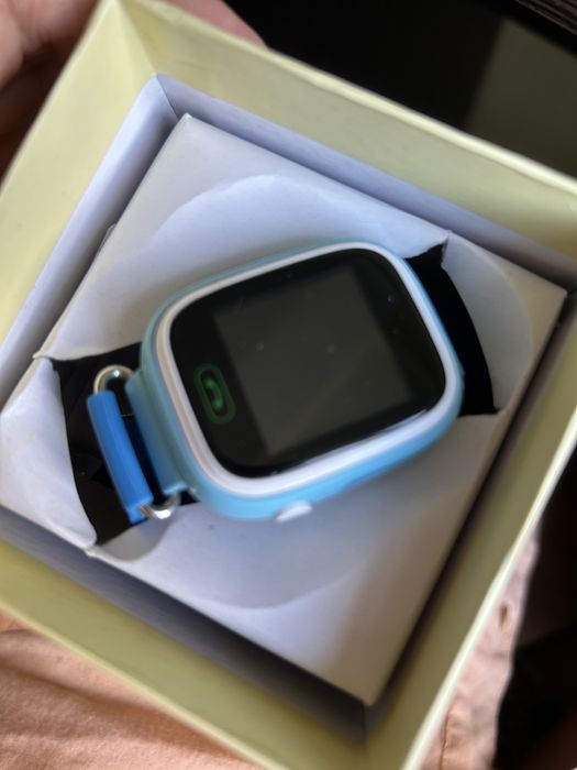 Смарт часы детские синие с зарядным устройством