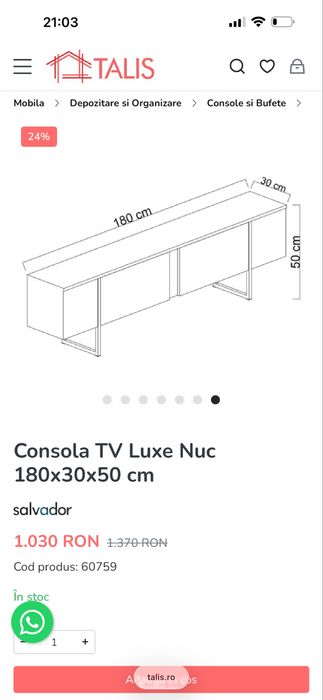 Comoda/consola TV Luxe Nuce Talis